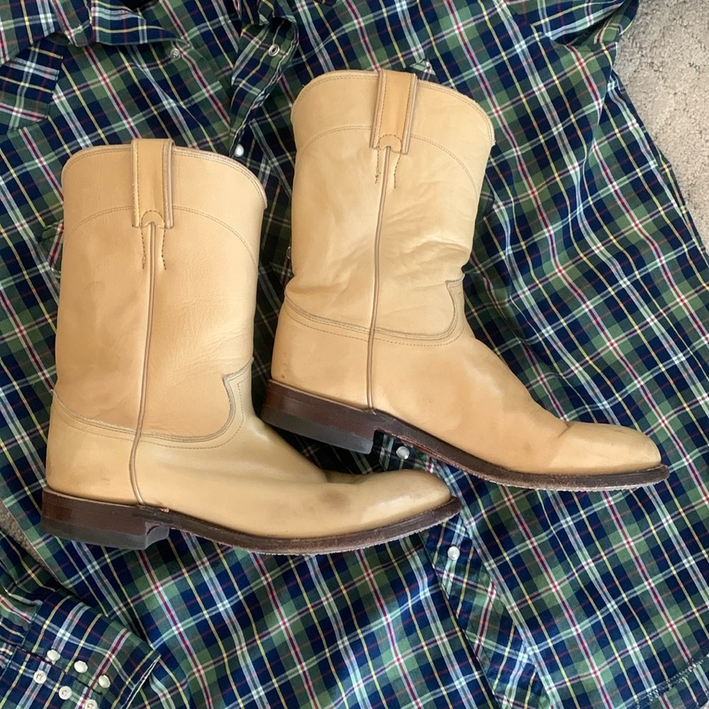 Justin Leather Cowboy Boots
